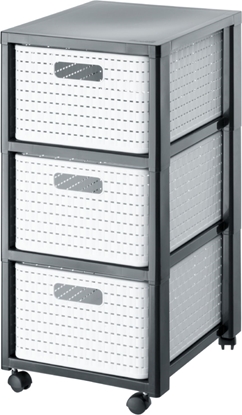 Изображение Rotho Rega na kókach z 3 szufladami Country biay-antracyt