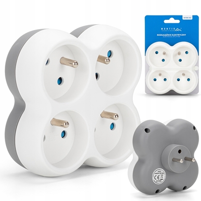 Изображение Rozganik elektryczny 4-gniazdowy szaro-biay MT096-WG