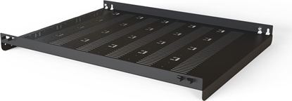 Attēls no Schroff Varistar 19'' Shelf, Stationary, 75 kg, RAL 7021, 600W 800D