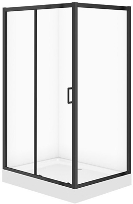 Attēls no SET C712 KABINA ARTECO CZARNA PROST 120X90X190 + BR TAKO 120X16 WIR