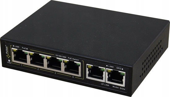 Picture of SG64WP PULSAR Switch PoE 6-portowy Gigabit Ethernet 4xPoE 2xUpLink 60W bez zasilacza