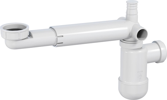 Изображение Syfon Deante butelkowy Space Sever 5/4" DN32 oszczdzajcy miejsce z przeduk biay (NHC 633K)