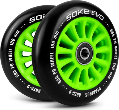 Изображение Soke Kóka do hulajnogi 100 mm zielone 2 szt.