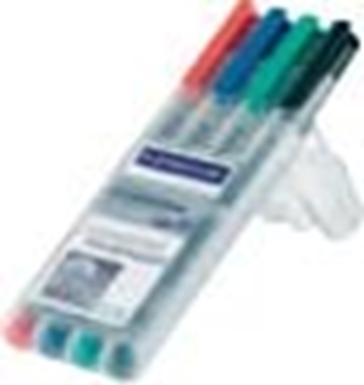Изображение Staedtler LUMOCOLOR Flamaster suchocieralny OHP M, 4 kolory w etui (STA018)
