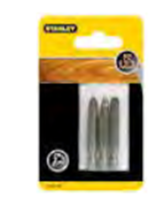 Изображение Stanley Kocówki wkrtarskie PZ1,2,3/50mm 3szt. - STA61180