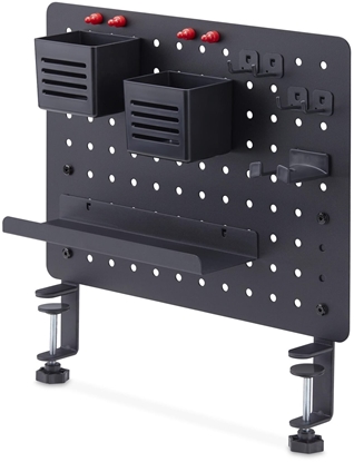 Attēls no StarTech Clamp-On Pegboard with Accessories, 16.5 x 12.5in (42 x 32cm), Steel Pegboard, Desktop Storage Organizer, Desk Mount Peg Board, czarny - komponent montaowy - zacisk - stal - czarny - monta biurkowy