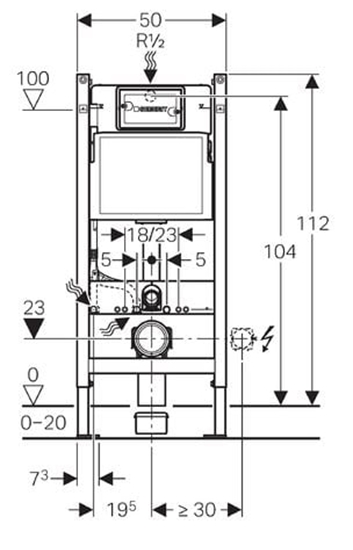 Picture of Stela Geberit Duofix Basic H112 do miski wiszcej (111.153.00.1)
