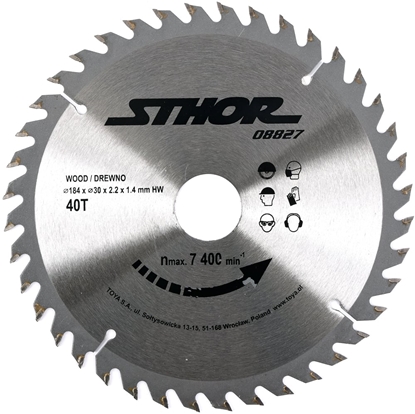 Picture of Sthor Pia tarczowa z wglikiem 184x20mm z40 do drewna - 08827