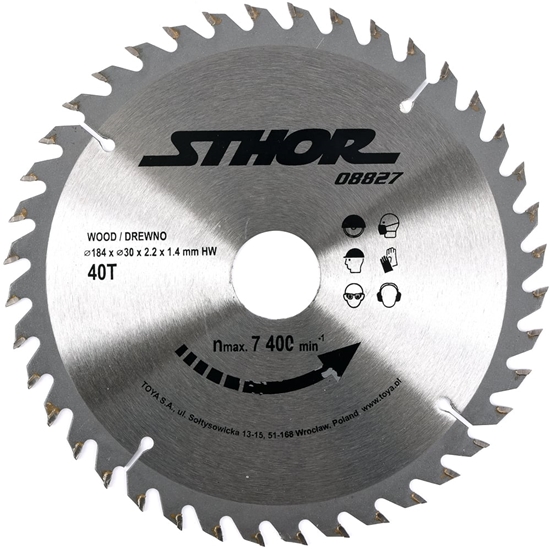 Picture of Sthor Pia tarczowa z wglikiem 184x20mm z40 do drewna - 08827