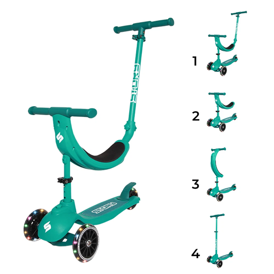 Picture of STORY oriģinālais 4in1 bērnu skrejritenis ar 3 riteņiem Zaļš