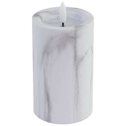 Attēls no Svece LED 7.5x15cm, marmora efektu