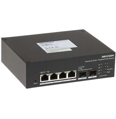 Attēls no Switch Hikvision ZARZDZALNY SWITCH PRZEMYSOWY POE DS-3T1506HP-EI-UPS/NO POWER UNIT 4-PORTOWY SFP