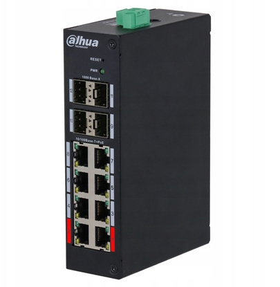 Attēls no SWITCH POE HS4412-8ET-120 8-PORTOWY + 4 x SFP DAHUA