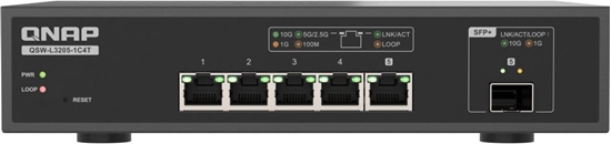Picture of Switch Qnap QSW-L3205-1C4T | Lite managed przecznik 5 portowy 4x 10GbE RJ45, 1x 10G COMBO (SFP+/BASE-T)
