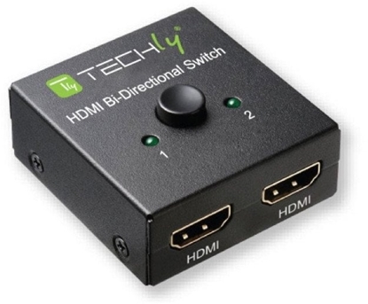 Изображение Techly TECHLY 108606 Techly Dwukierunkowy 2-portowy przecznik HDMI 2.0 2x1 lub 1x2 4K@60Hz
