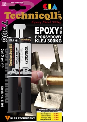 Изображение Technicqll Klej epoksydowy metalowy 300kg 2x12ml E-396