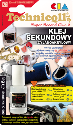 Изображение Technicqll Klej sekundowy cyjanoakrylowy z pdzelkiem 8g (C-990)