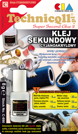 Изображение Technicqll Klej sekundowy cyjanoakrylowy z pdzelkiem 8g (C-990)