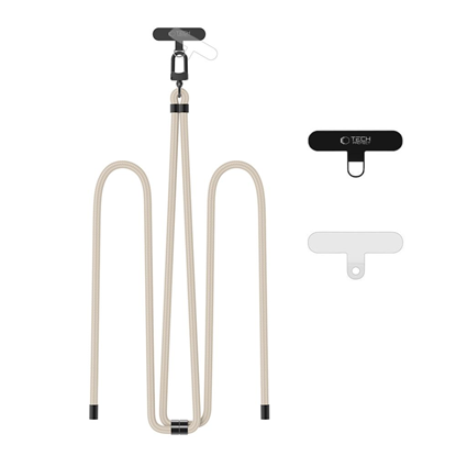 Attēls no Tech-Protect C7S ROPE CROSSBODY STRAP TAUPE/BLACK