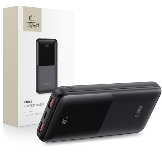 Изображение TECH-PROTECT PB01 POWER BANK 10000MAH 22.5W BLACK