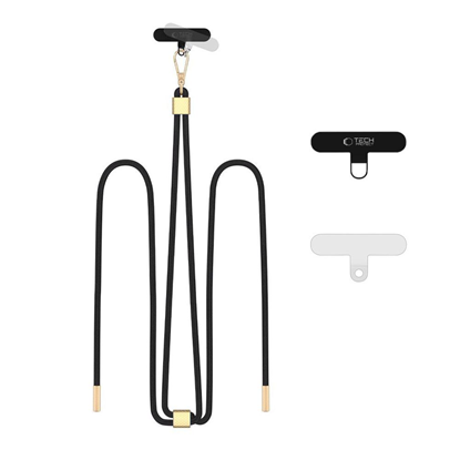 Attēls no Tech-Protect TECH-PROTECT C2S ROPE CROSSBODY STRAP BLACK/GOLD