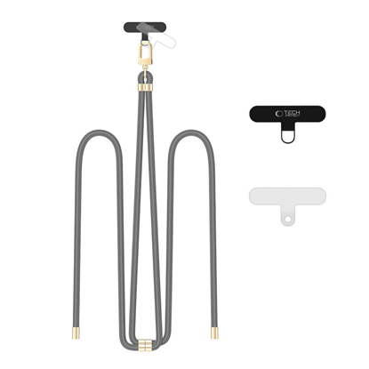 Attēls no Tech-Protect TECH-PROTECT C7S ROPE CROSSBODY STRAP CRAYON GREY/GOLD