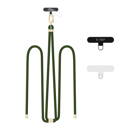 Attēls no Tech-Protect TECH-PROTECT C7S ROPE CROSSBODY STRAP HUNTER GREEN/GOLD