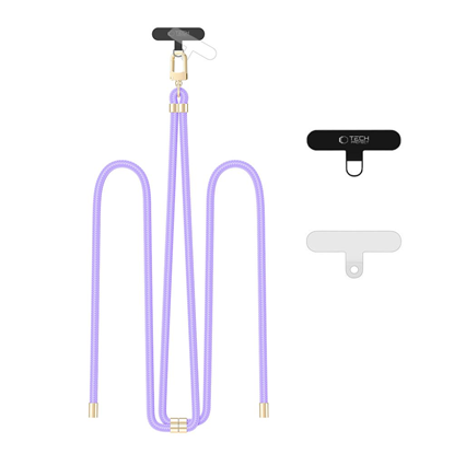 Attēls no Tech-Protect TECH-PROTECT C7S ROPE CROSSBODY STRAP LAVENDER/GOLD