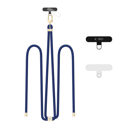 Attēls no Tech-Protect TECH-PROTECT C7S ROPE CROSSBODY STRAP NAVY BLUE/GOLD