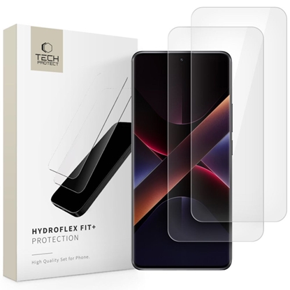 Attēls no Tech-Protect Tech-Protect Hydroflex Fit+2-Pack Hydrogel Film for Xiaomi Redmi Note 14 Pro 5G / 14 Pro+ 5G / Poco X7 5G - Transparent