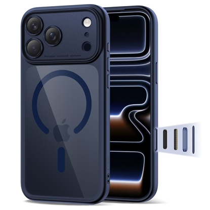 Attēls no Tech-Protect Tech-Protect Magpeak Magsafe CC Case for iPhone 17 Pro Max - Clear Navy Blue