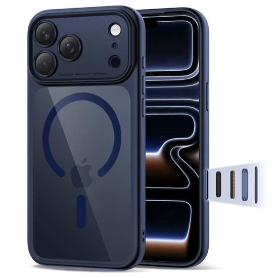Picture of Tech-Protect Tech-Protect Magpeak Magsafe CC Case for iPhone 17 Pro Max - Clear Navy Blue