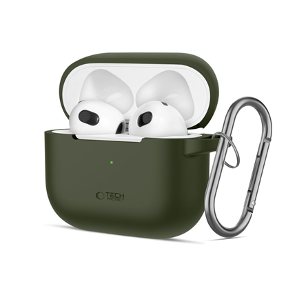Изображение Tech-Protect TECH-PROTECT SILICONE HOOK APPLE AIRPODS 3 OLIVE GREEN