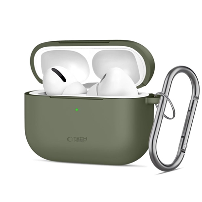 Attēls no Tech-Protect Tech-Protect Silicone Hook Case for AirPods Pro - Olive