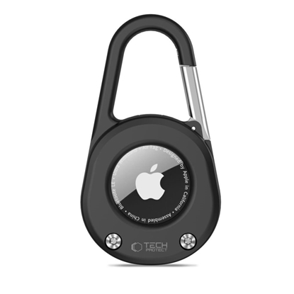Attēls no Tech-Protect Tech-Protect Slidelock Carabiner Keychain Case for Apple AirTag 1/2 - Black