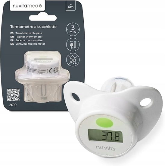 Picture of Termometr Nuvita Termometr smoczek z cyfrowym wywietlaczem do pomiaru gorczki, Biay
