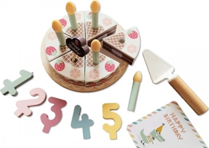 Attēls no Tooky Toy TOOKY TOY Drewniany Tort Urodzinowy ze wieczkami Rzepy