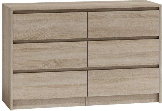Picture of Topeshop Komoda szafka 6 szuflad 120cm db sonoma karo k120
