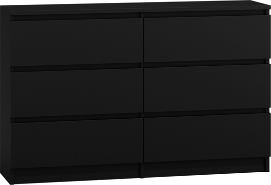 Picture of Topeshop nowoczesna dua komoda na 6 szuflad m6 120 czer (M6 120 CZER)