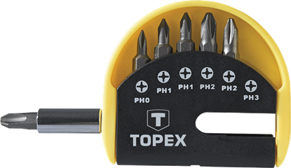 Изображение Topex Kocówki wkrtakowe z uchwytem 7szt. - 39D351