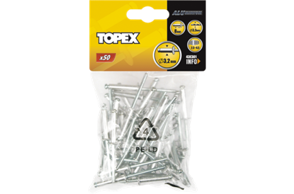 Изображение Topex Nity aluminiowe 4,8x12mm 50szt. 43E503