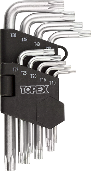 Picture of Topex Zestaw kluczy trzpieniowych torx typ L T10-T50 9szt. (35D960)