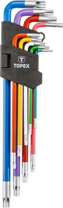 Picture of Topex Zestaw kluczy trzpieniowych torx typ L T10-T50 9szt. (35D969)