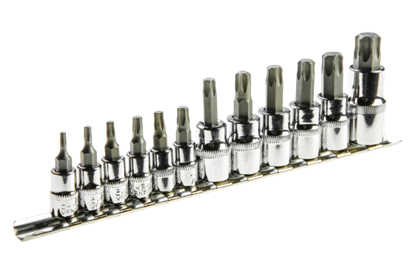 Picture of Topex Zestaw nasadek trzpieniowych Torx 1/4" 3/8" 1/2" T10-T60 12szt. (39D342)