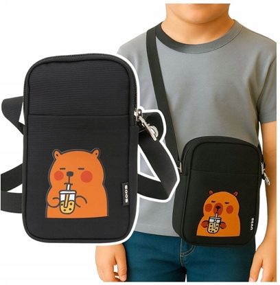 Picture of Torba Saszetka Na Rami Kapibara Pas Regulowany Czarna 20 x 14,5 cm