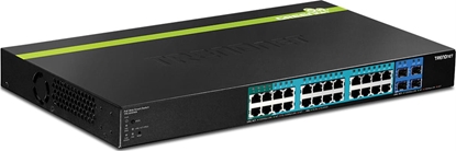 Attēls no Trendnet Switch 28 Port Gbit Managed PoE+ 185W 19"