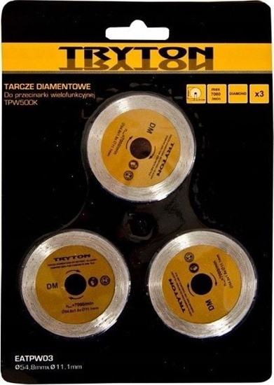 Изображение Tryton Zestaw tarcz diamentowych 54,8x11,1mm do TPW500K 3szt. - EATPW03
