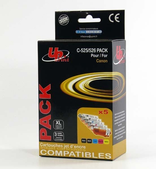 Picture of Tusz UPrint Tusz C-525/526 PACK / CLI526 2x Black, 1x Cyan, 1x Magenta, 1x Yellow
