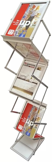 Изображение Twinco Brochurestativ TWIN Light Z-Shape A4 model podogowy 6 fag srebrny