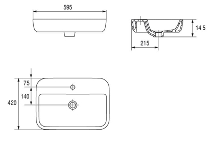 Attēls no Umywalka Cersanit Caspia Square 59,5cm (K11-0095)